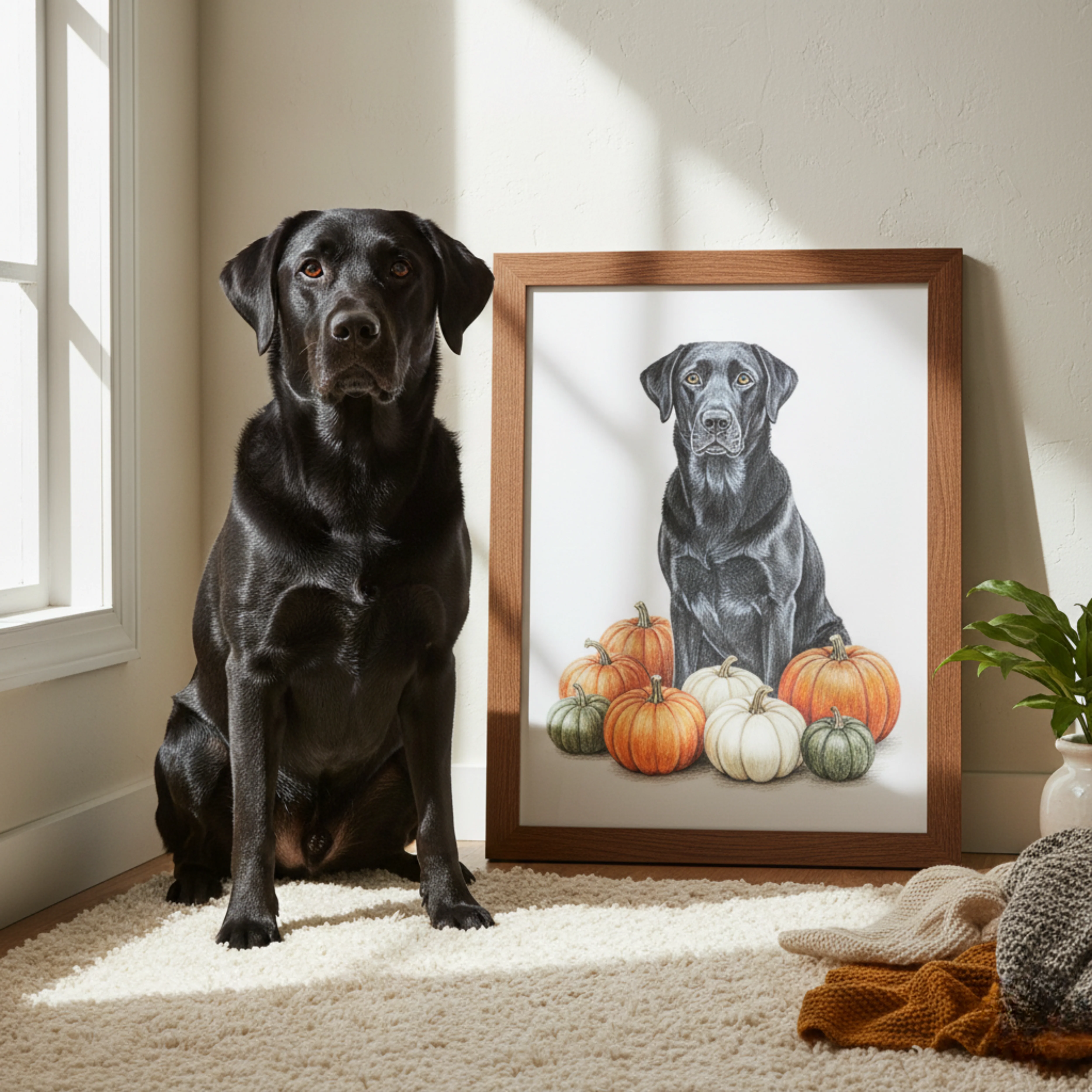 Pumpkin Pet Portrait | Halloween & Autumn Art - Image 2