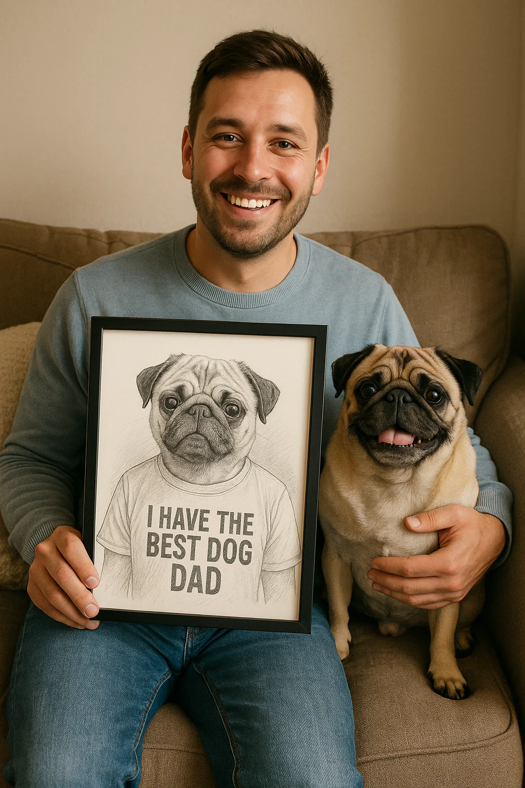 Best Pet Dad Pencil portrait - Image 3