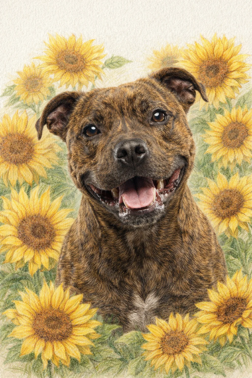 Sunflower Pet Portrait | Colorful Floral Art - Image 2