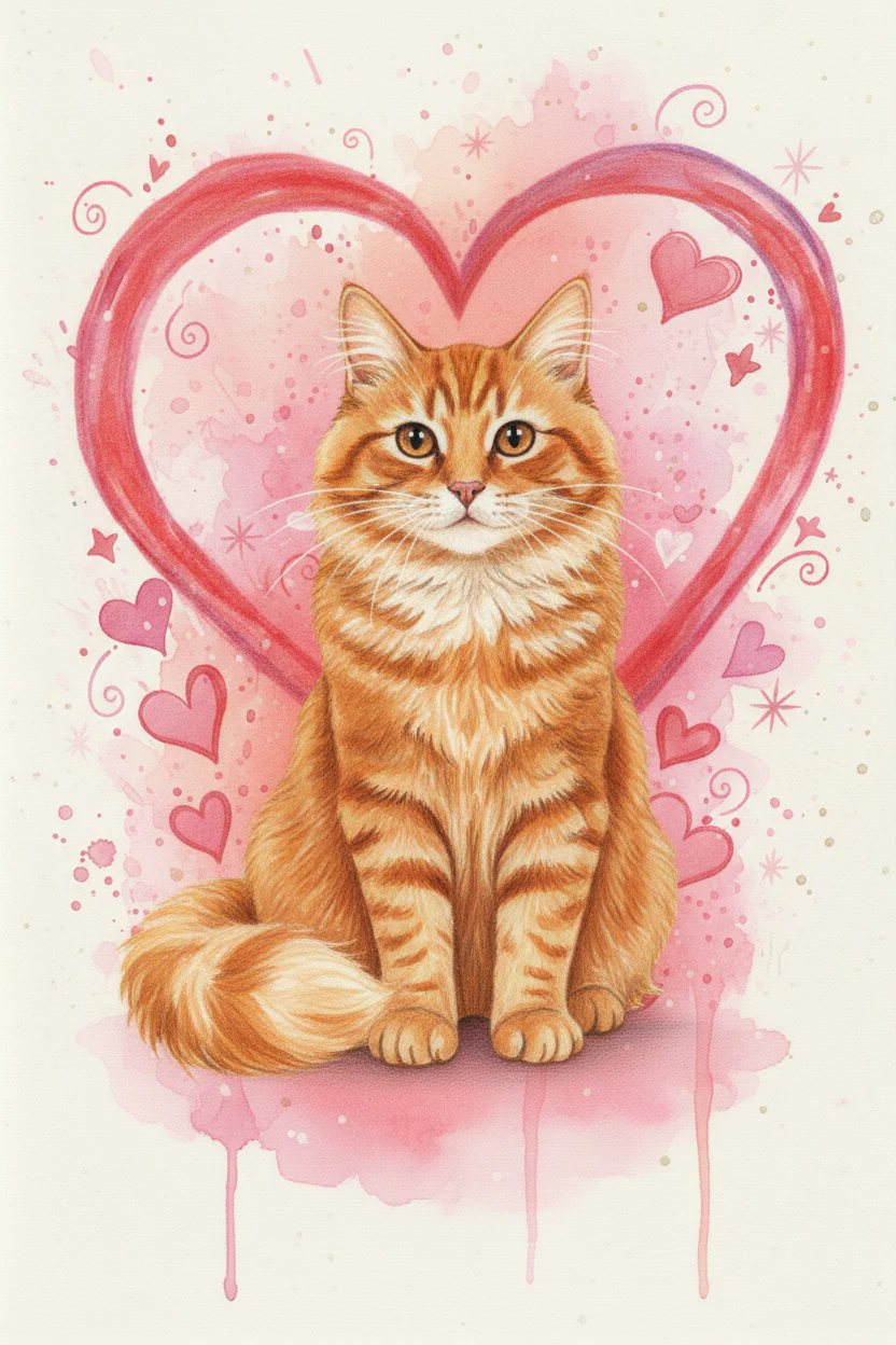Valentine Splash Pet Portrait | Colorful Love Art - Image 3