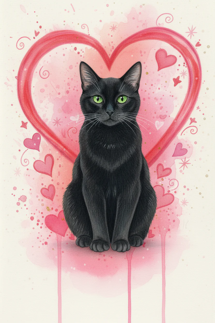 Valentine Splash Pet Portrait | Colorful Love Art - Image 4