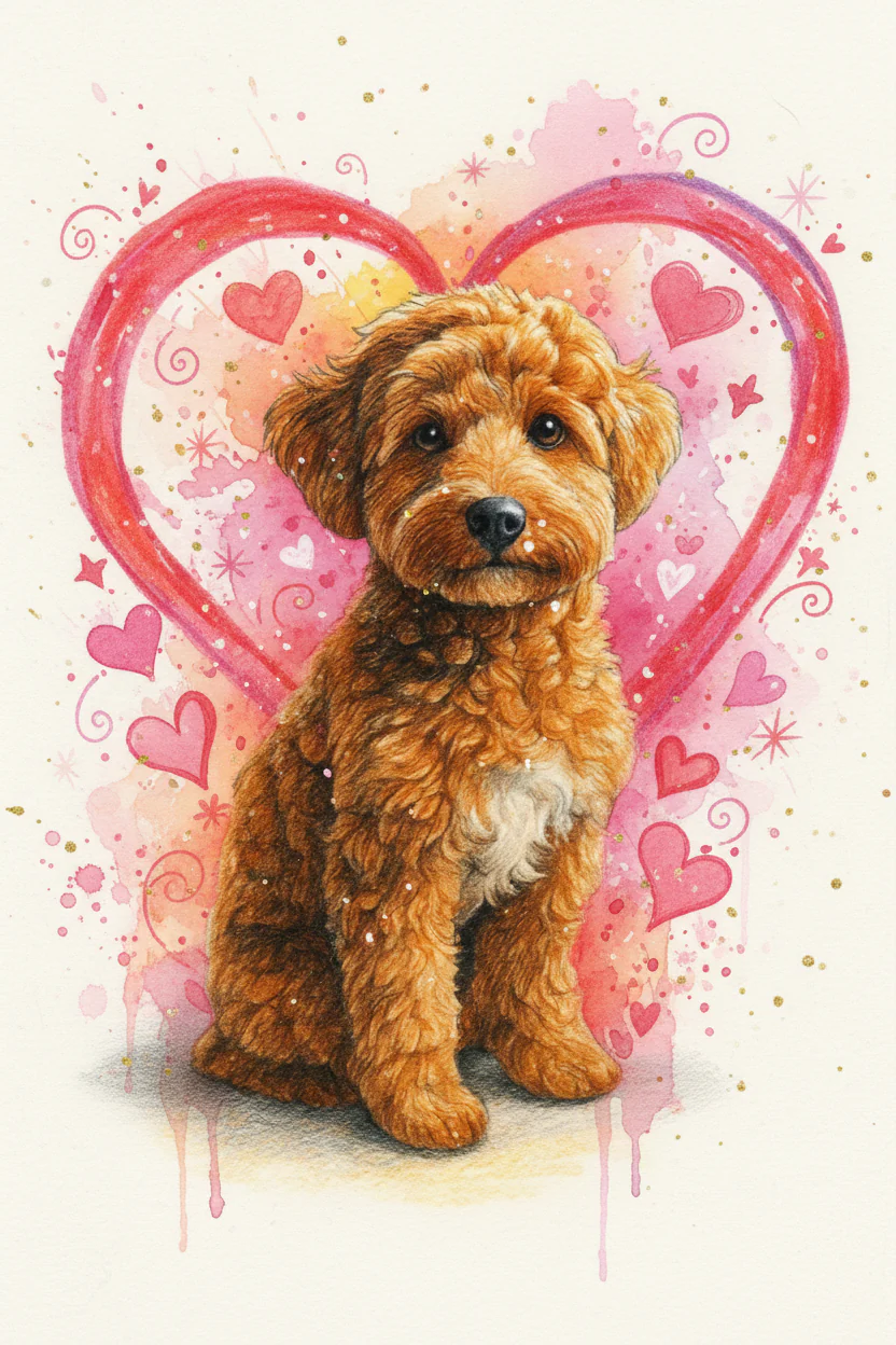 Valentine Splash Pet Portrait | Colorful Love Art - Image 5